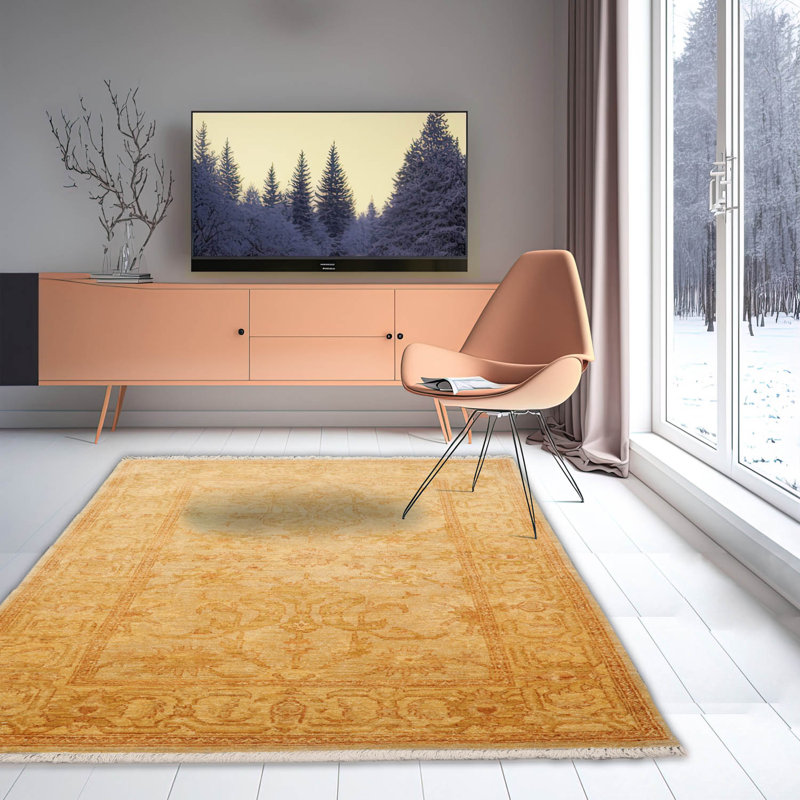 Tapis unique doré clair 4 pi x 6 pi