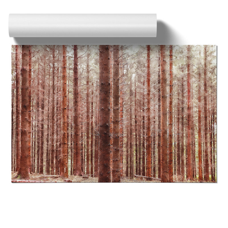 Autumn Forest Painting - Frameless Print, 21cm H x 30cm W x 0.1cm D