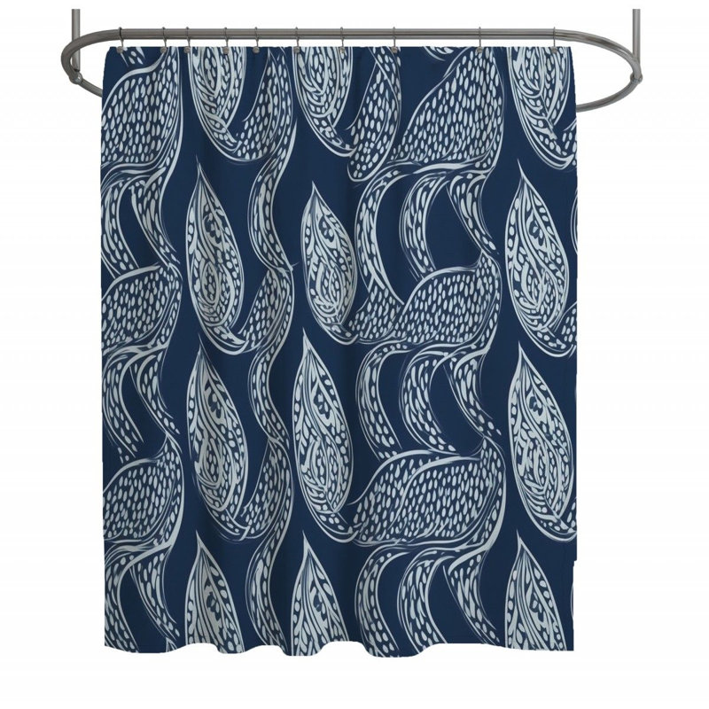Rideau de douche à motif cachemire - Décoration de salle de bain abstraite, H 93 po x l 70 po
