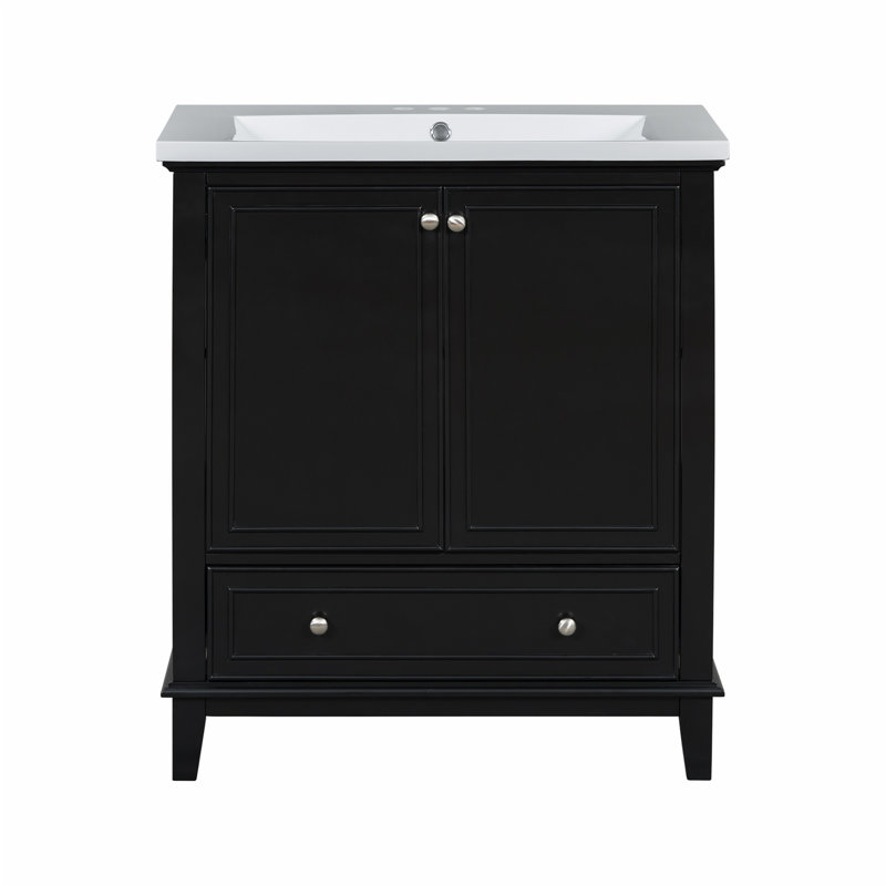Meuble-lavabo 30 po avec lavabo, Noir
