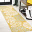 Tapis intérieur / extérieur à motif floral texturé jaune / crème Zinnia-1532461191