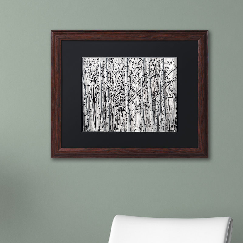 «Winter Aspens», reproduction d'art sur toile encadrée, H 16 po x l 20 po x P 0,5 po, Brun, Noir