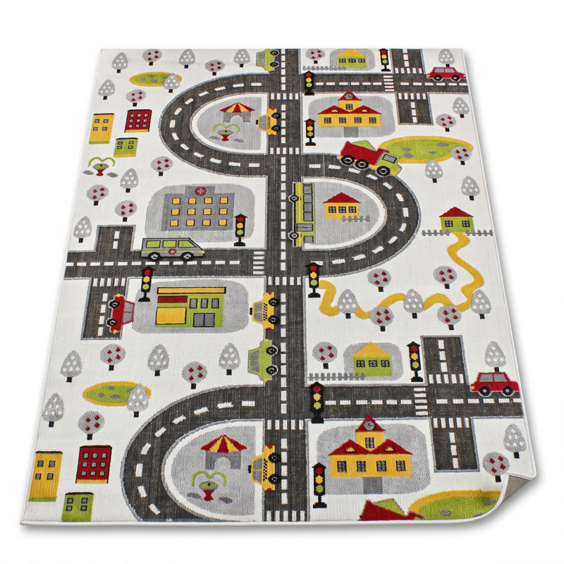 Tapis d'extérieur blanc Kids Playful City Life (119 cm x 170 cm)