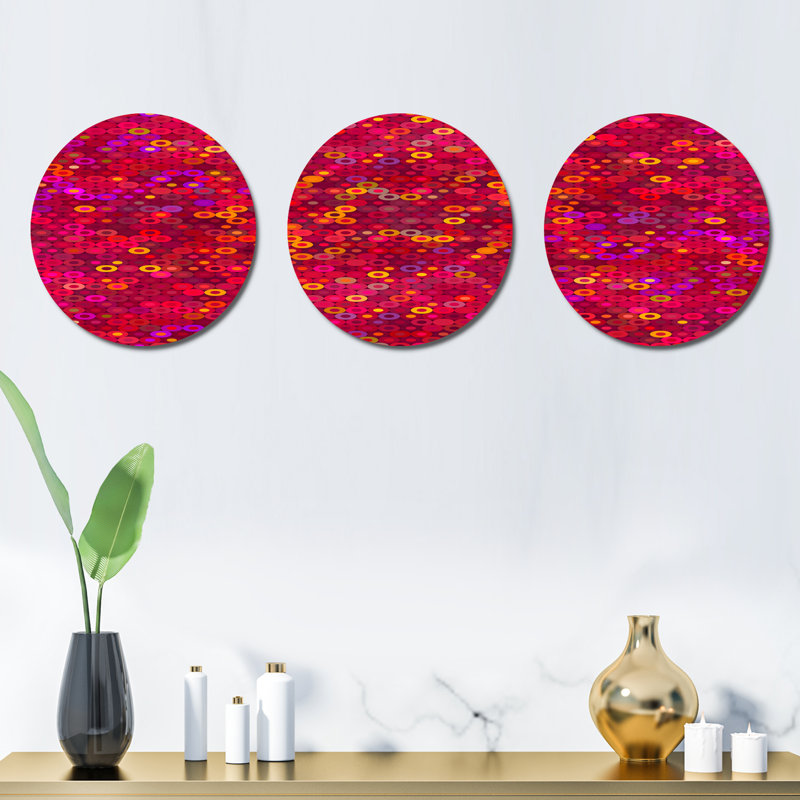 Ensemble de 3 décorations murales circulaires au design rétro III