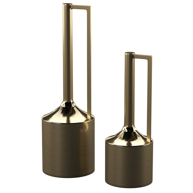 Ensemble de vases en métal avec poignées, Or