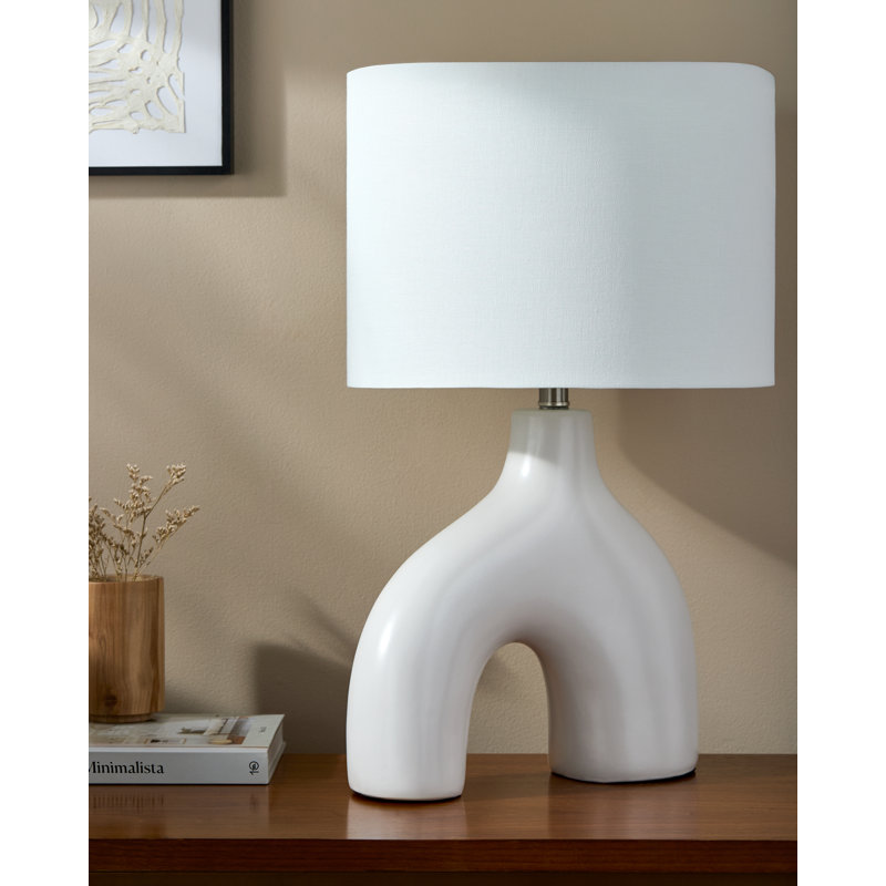 Arlis Ceramic Table Lamp, White