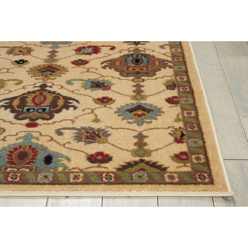 Tapis oriental brun / bleu Manorville, Rectangle 7 pi 10 po x 10 pi 10 po