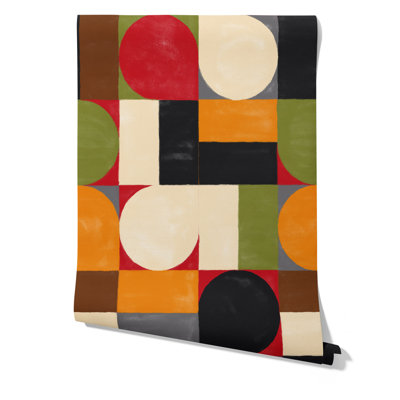 Arnel Geometric Midcentury Bauhaus Wallpaper