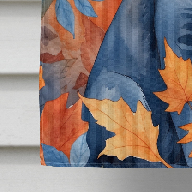 Chat en feuilles d'automne, Bleu russe