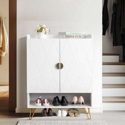 Armoire à chaussures blanche 5 portes 2 portes