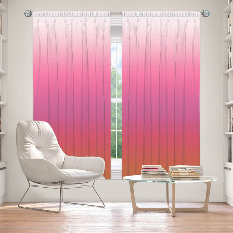 Vandela Room Darkening Curtain Pair, 40" W x 82" L, Peach/Orange/Pink