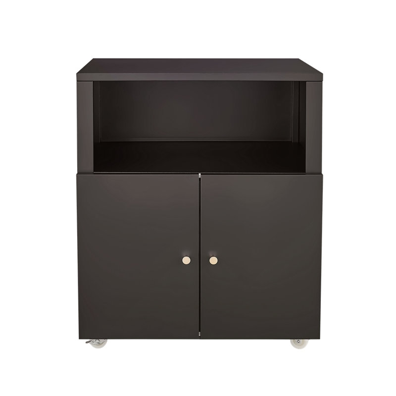 Support d'imprimante de bureau avec roulettes, Noir, noir, noir, noir