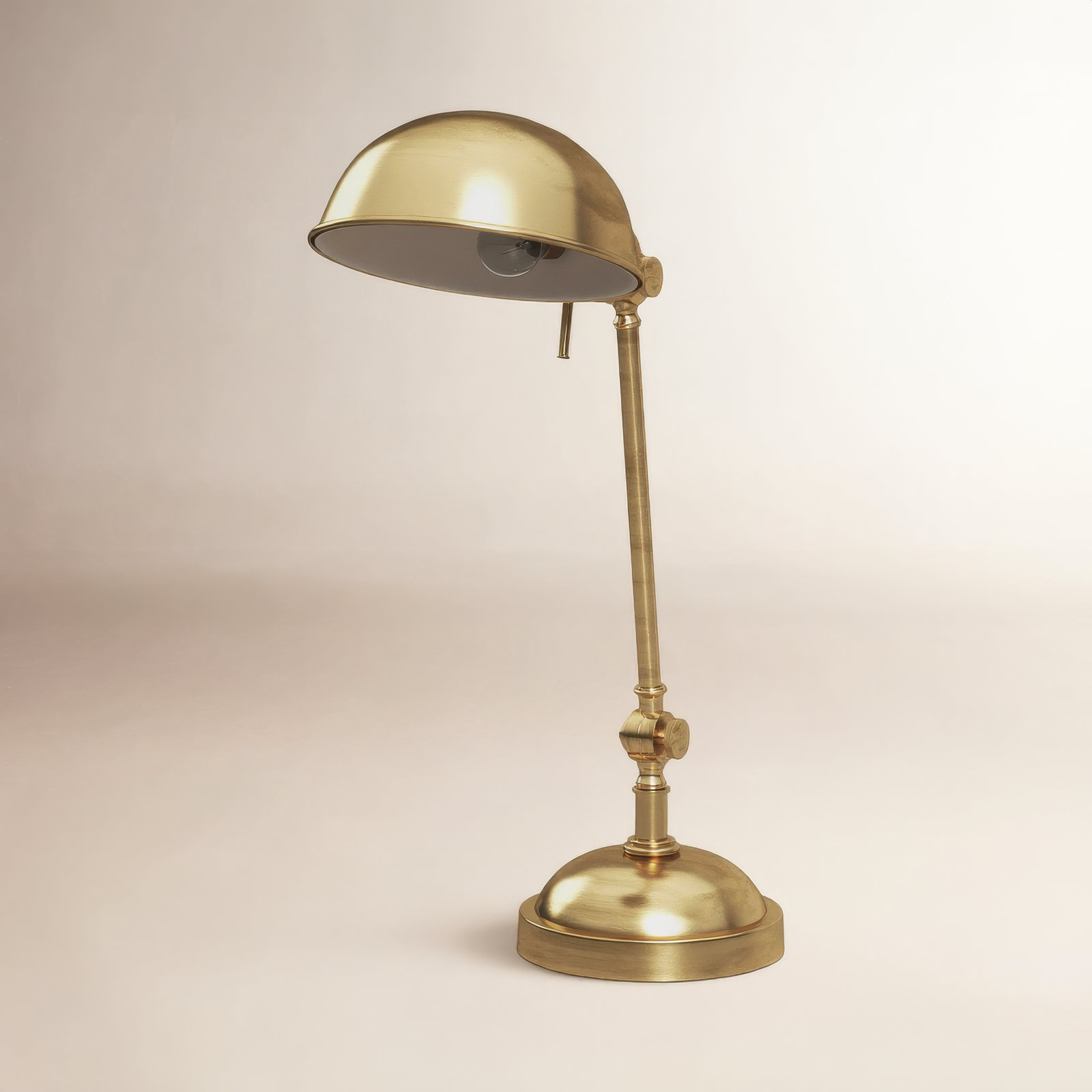 Metal Desk Lamp, Vintage Brass