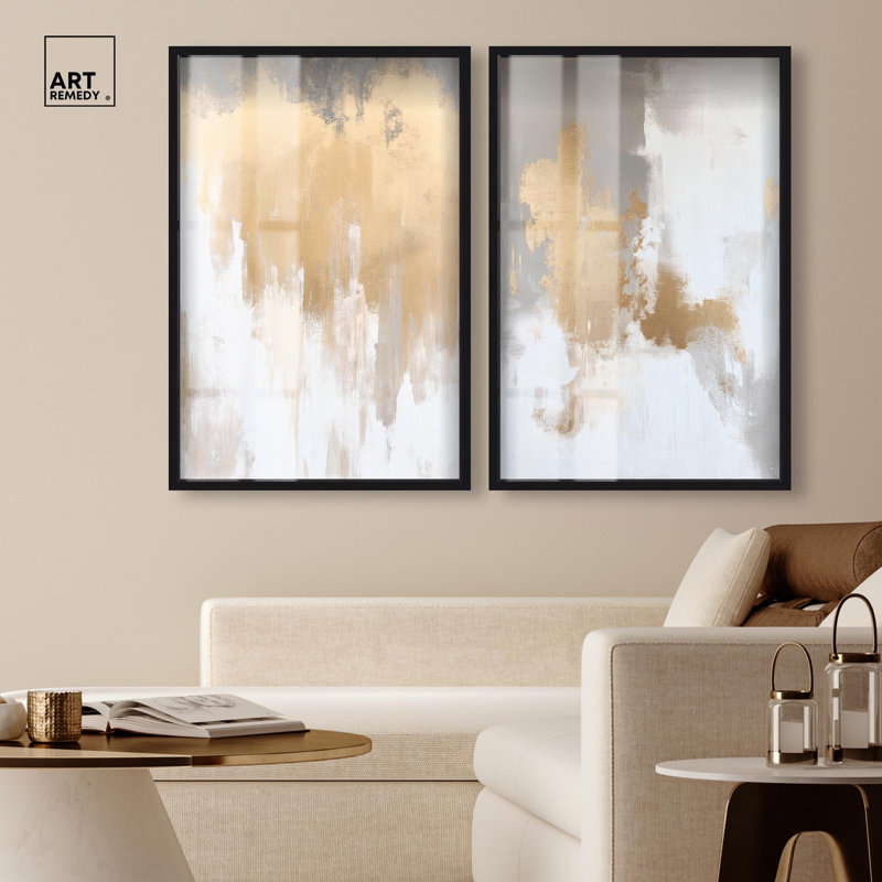 «Tranquility pair art», ensemble de 2 panneaux par Shadowbox , H 37 po x l 25 po, Noir