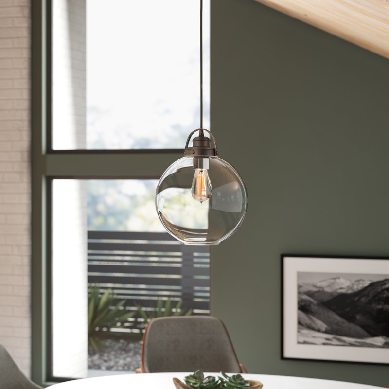 1 - Light Single Pendant, Burnished Bronze