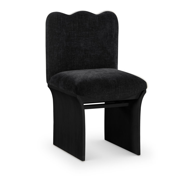 Shaw Cassady Chenille Fabric Upholstered Dining Chair, Black, Black Chenille Fabric