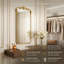 Miroir mural rectangulaire plat en métal doré 36 po x 16 po Longmeadow pour chambre à coucher et salon				-460509192