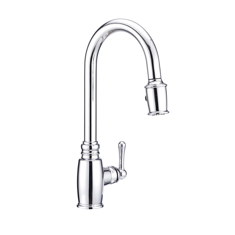 Robinet de cuisine à poignée simple Opulence 1H avec station d'accueil MagnaTite et accessoires, Chrome