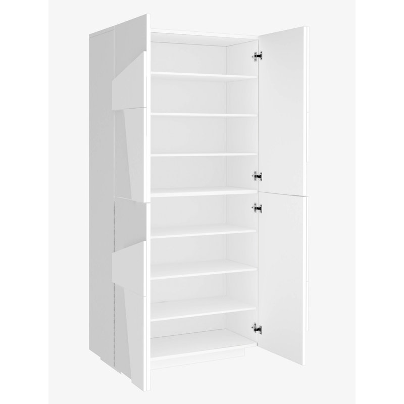 Shoe Rack, Glossy White