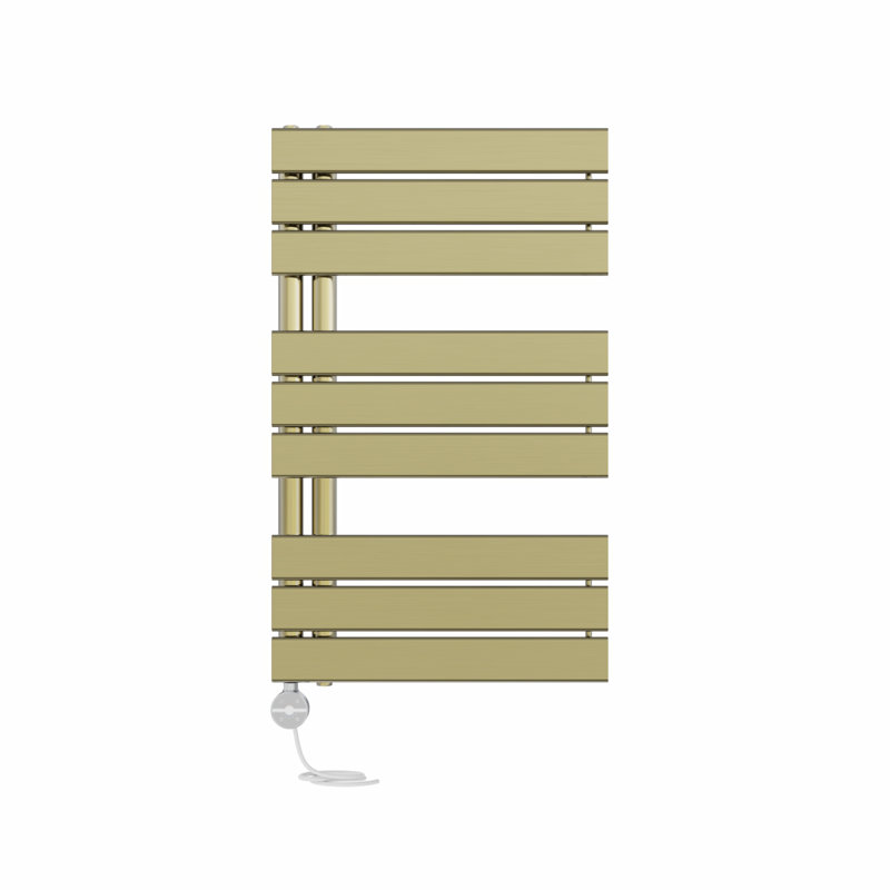 Roelien Designer Towel Rail Heated Towel Rails, 82.4cm H x 50cm W x 6.7cm D, Brushed Brass