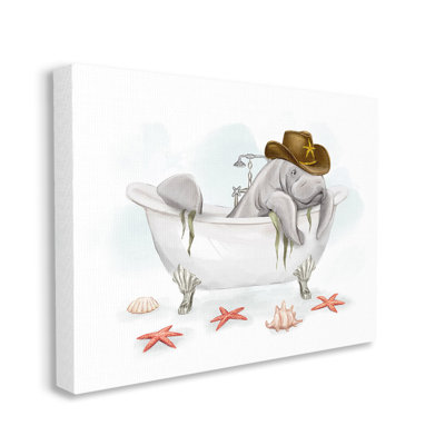 "Cowboy Manatee In Tub" par Ziwei Li sur toile