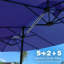 Parasol rectangulaire double face de 15 pi avec lumières solaires Kozyard, parasol de marché extérieur avec manivelle, base incluse, résistant aux rayons UV pour la piscine, la cour et le jardin Bleu marine-101140071