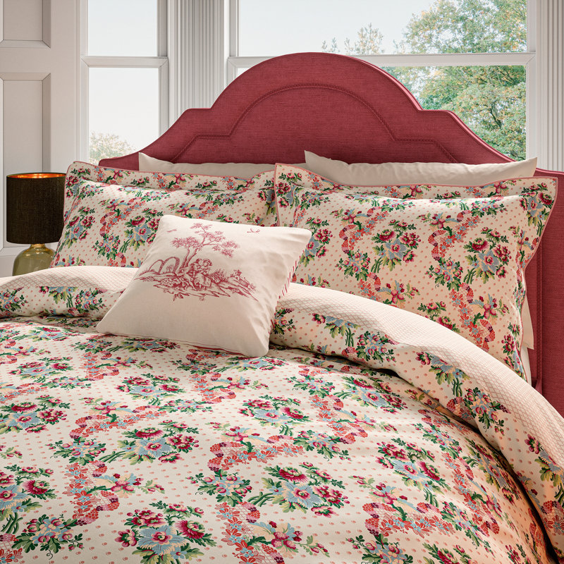 V&A Chinese Magpie Cotton Floral Duvet Cover Set, Double Duvet Cover + 2 Pillowcases