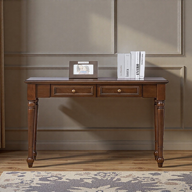 Bureau de 13,77 pouces de profondeur American-style, H 29,92 po x l 55,11 po x P 13,77 po, Marron foncé