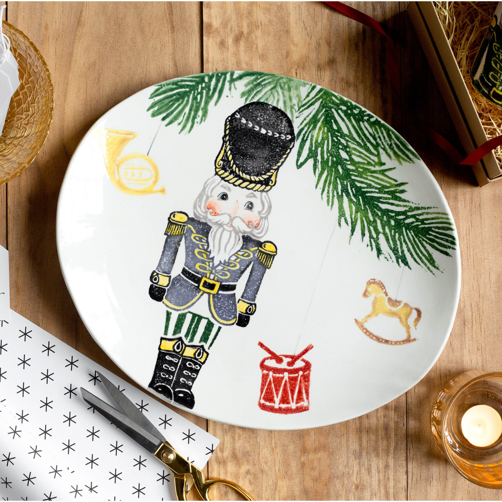 Nutcrackers Oval Terra Bianca Platter