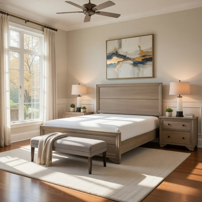 Lona Full Panel Bed, Planked Frame With Molding, Sun-Bleached Natural Brown