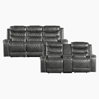 Denby 2-Piece Polished Microfiber Manual Reclining Living Room Set by Red Barrel Studio