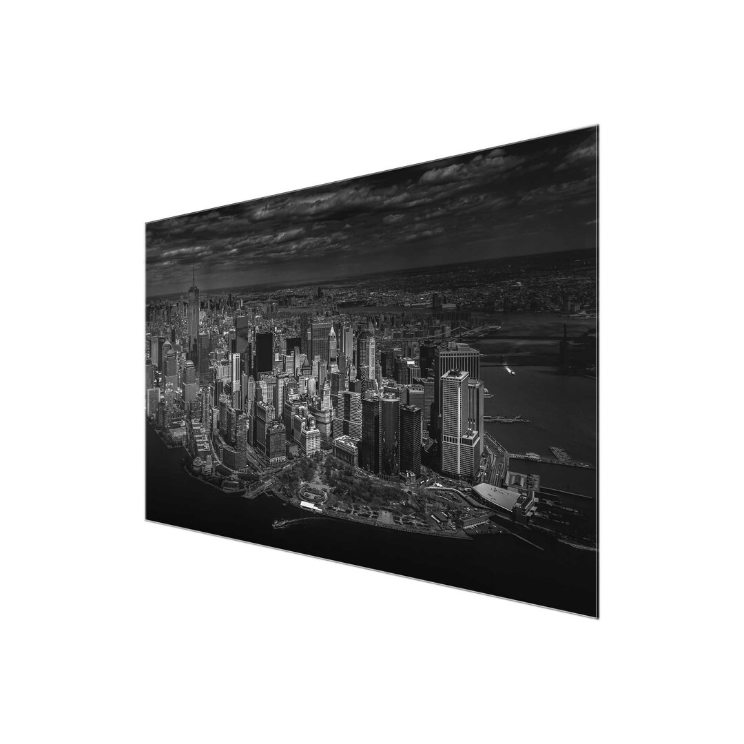 Glasbild New York-Manhattan aus der Luft