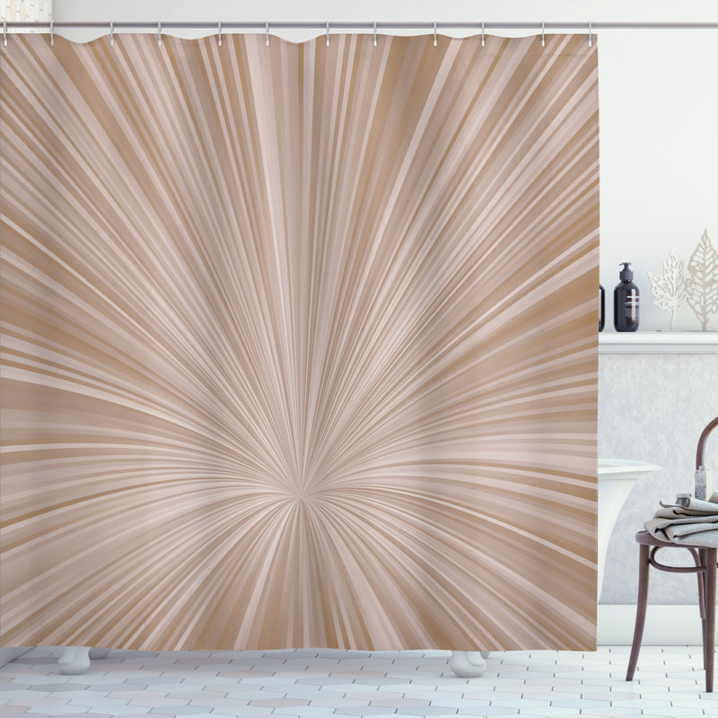 Shower Curtain with Hooks Included, 69"H x 70"W, Pastel Brown