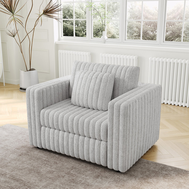 Futon-chaise convertible 3-en-1 avec ports USB, Fausse fourrure beige