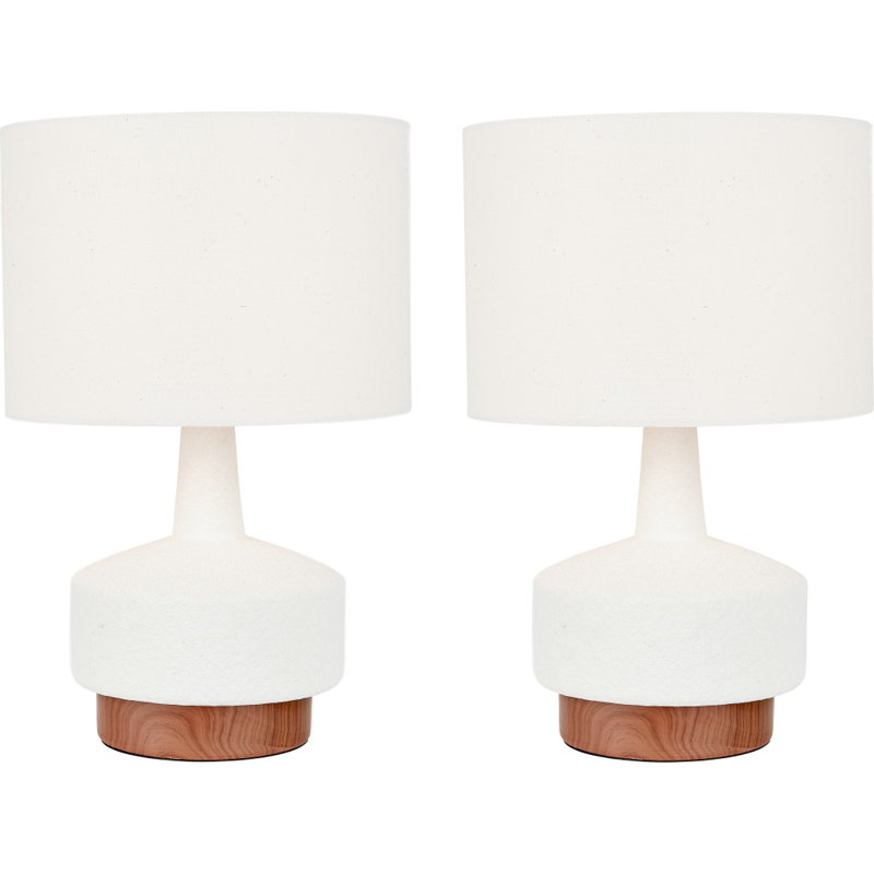 Elencourt Ceramic Table Lamp, Brown, White