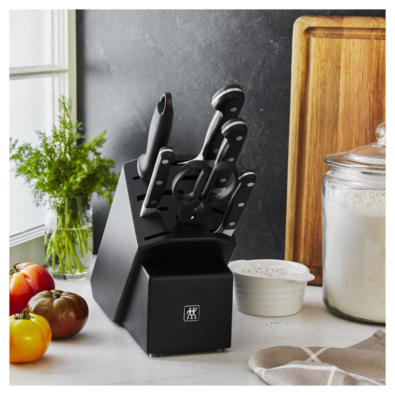 ZWILLING Pro 7-Piece Knife Block Set, Black Matte