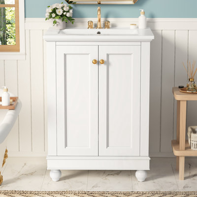 Meuble-lavabo moderne avec rangement à fermeture en douceur et tablette réglable