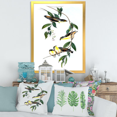 Oiseau rétro III - peinture sur toile