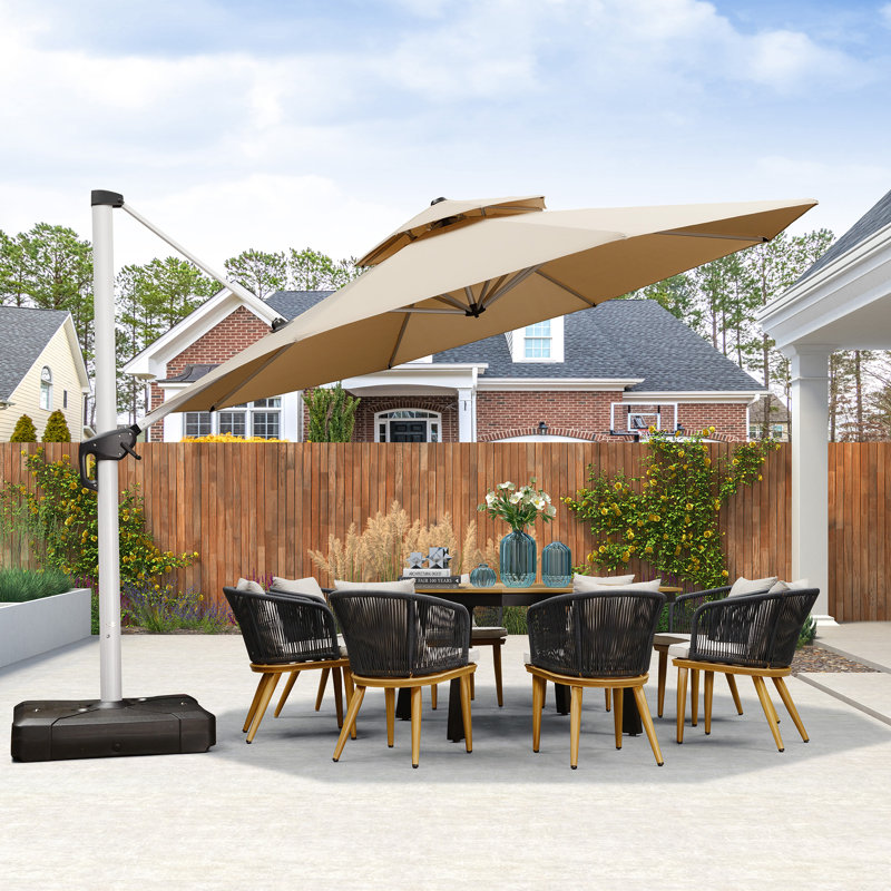 Legend 4m Cantilever Parasol With Base, Beige