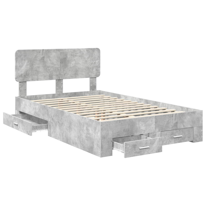 Bed, Double (4'6), Concrete Grey