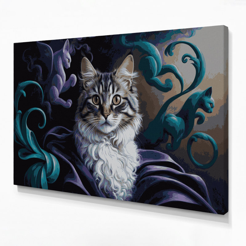 «Cats Foldex Grey», art mural sur toile, H 11 po x l 14 po