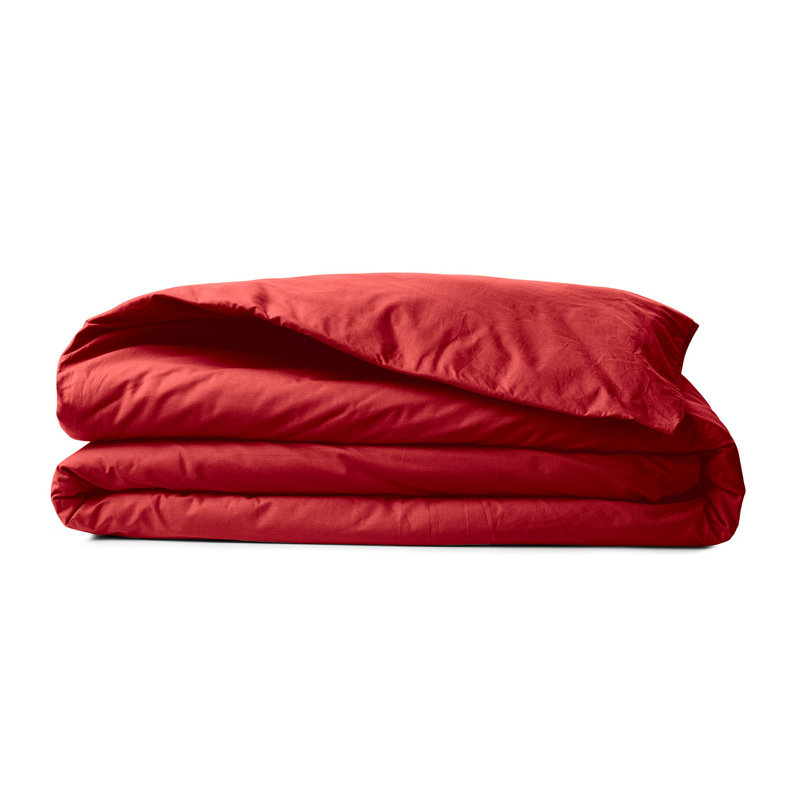 Ensemble de housse de couette Ranforce, Rouge Bordeaux, Jumelage simple