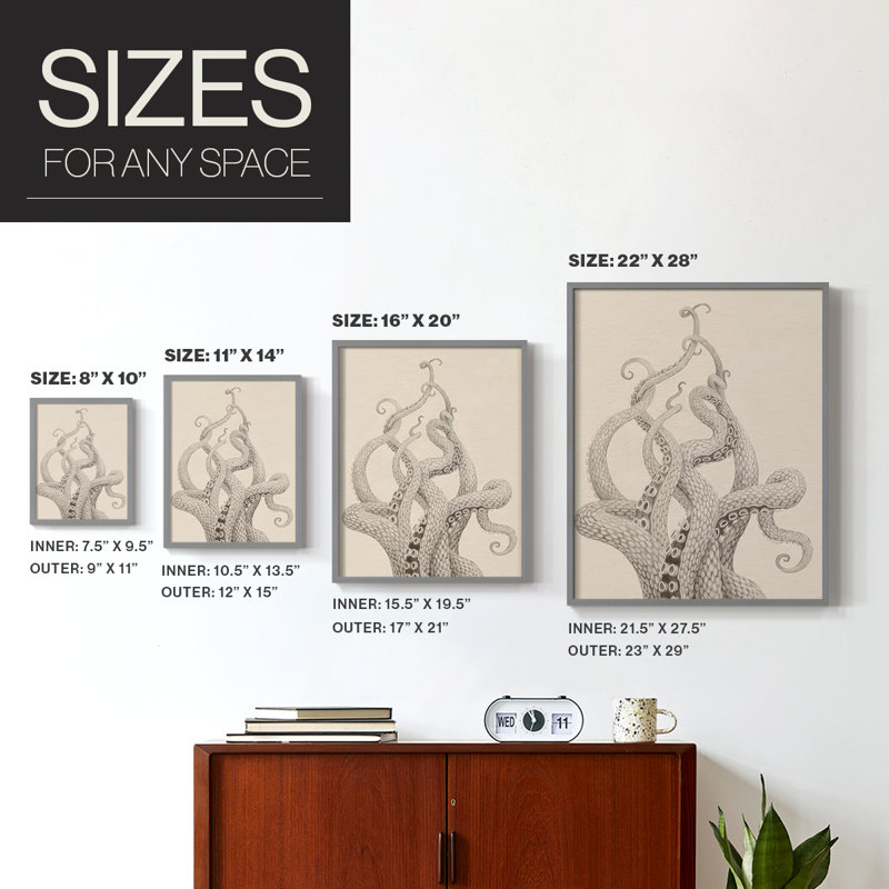 Deep Dive II Framed Print - Solid Wood, Gray, 21" H x 17" W
