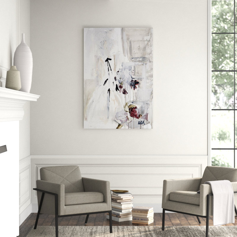 Laced Linen Print by Mia Malcolm Studio, Glass Coat, 54" H x 36" W x 1.5" D