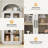71" Modern Arched Bookcase with 4 Glass Doors – 5-Tier Freestanding Storage, Open Shelves, Anti-Tip for Living Room, Bedroom (Antique White)-744198855