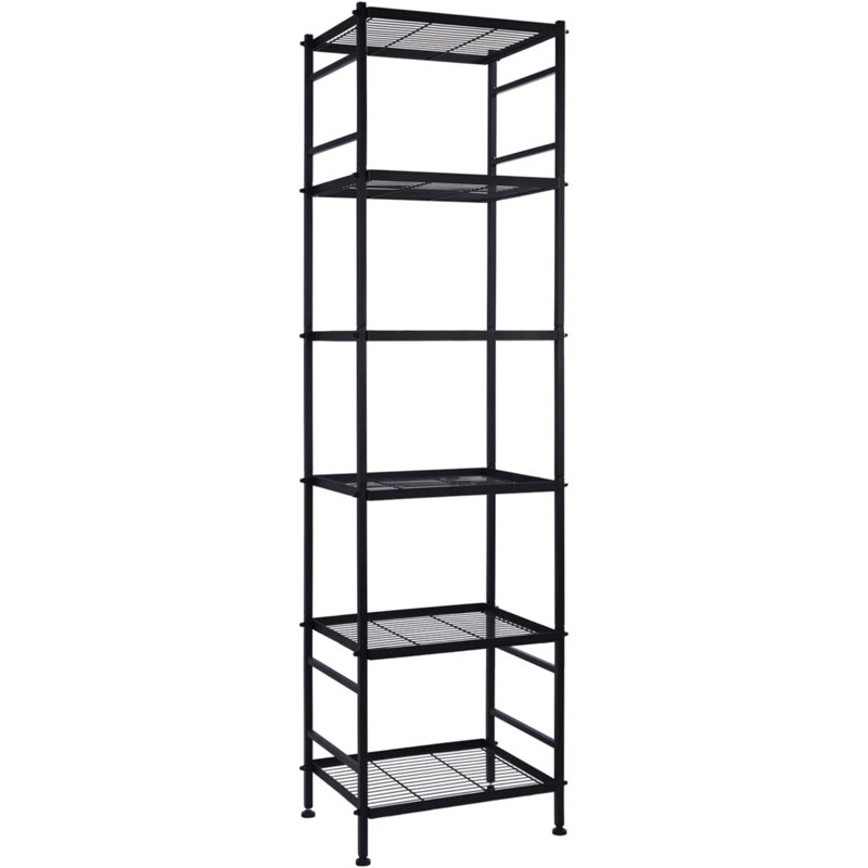 Jadene 16.9'' W Metal Height -Adjustable Shelving Unit, Black