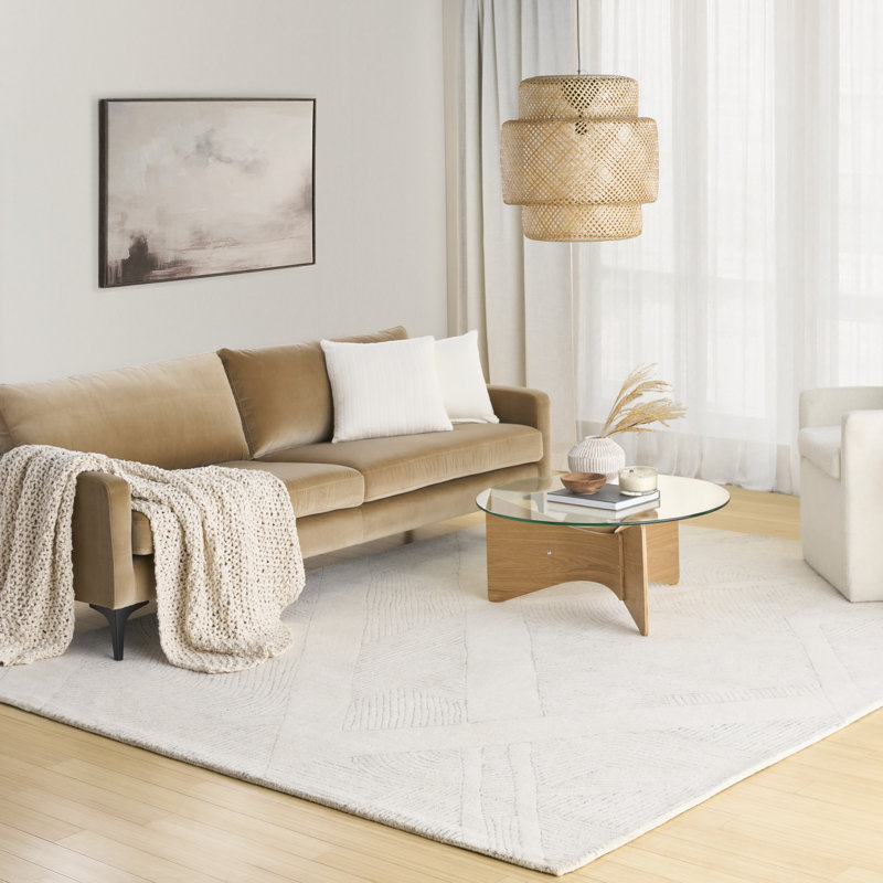 DKNY Pure Patterns Ivory Grey Modern Indoor Rug, Rectangle 7'9" x 9'9"