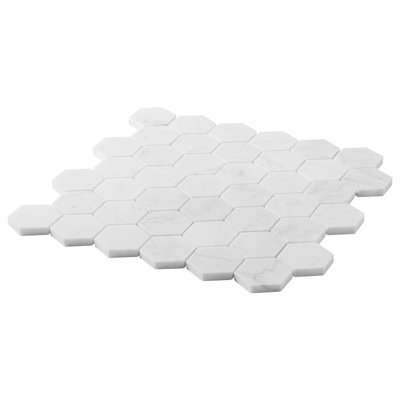 Carrara 1x6 Stacked Honed Marble Mosaic Floor and Wall Tile