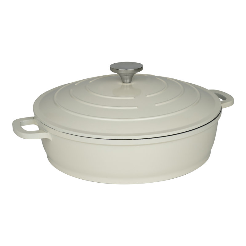 Grunwerg Commichef Non-Stick Cast Aluminum Round Dutch Oven, 28cm, Cream, 5l