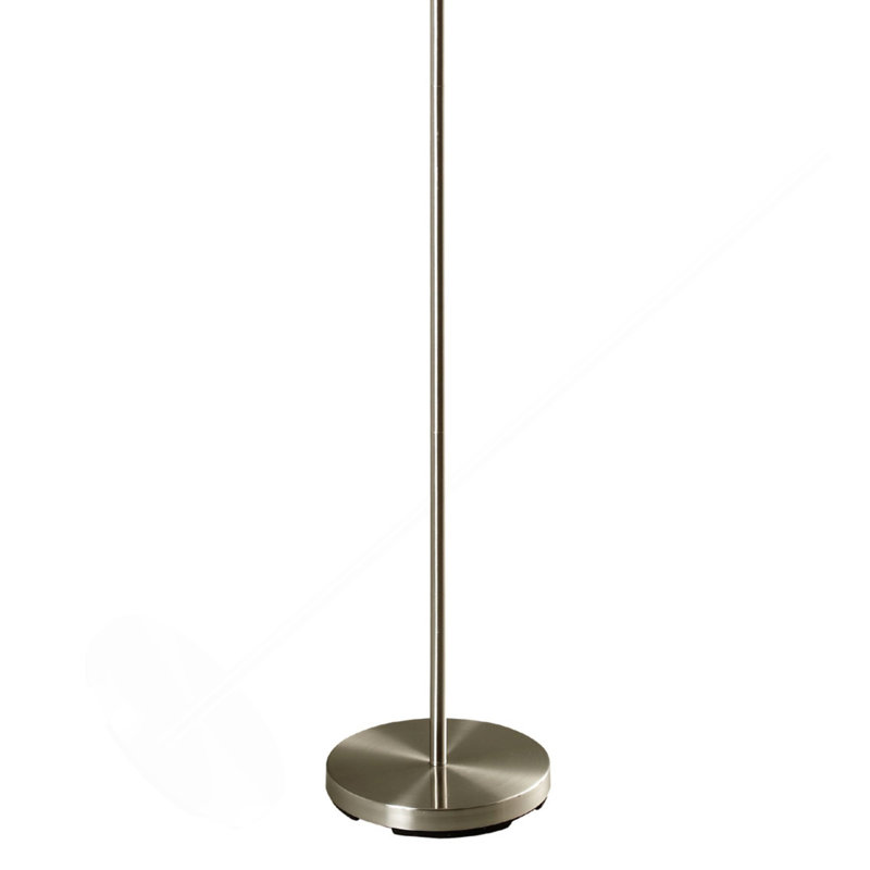 66" Tall Metal Floor Lamp, Retro Design With Black And Red Shade, Black/White, Pull Chain